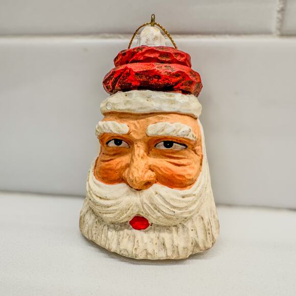 Vintage Rustic Folk Art Santa Christmas Tree Ornament, Holiday Decor, 3.75”H - Picture 4 of 5